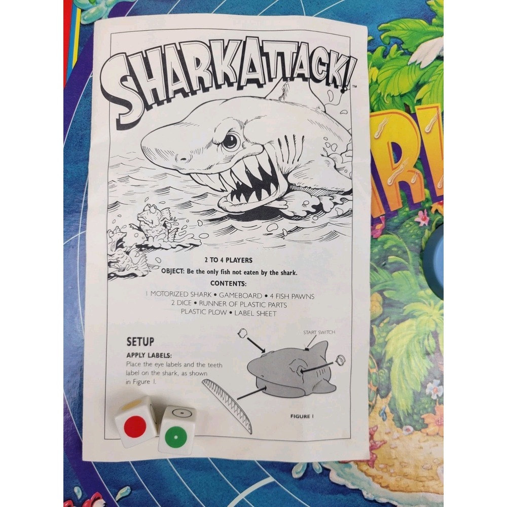 Vintage 1988 Shark Attack Motorized Board Game‎ Milton Bradley Complete **READ** - Picture 5 of 11